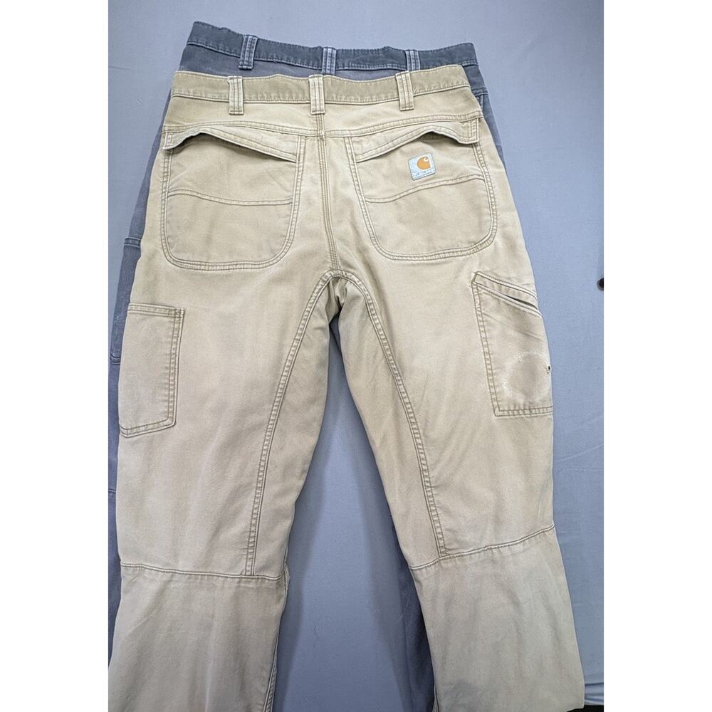 Carhartt Men’s Relaxed Fit Full Swing Pants 34x36 Lot 2 Brown & Gray Workwear - Picture 14 of 16